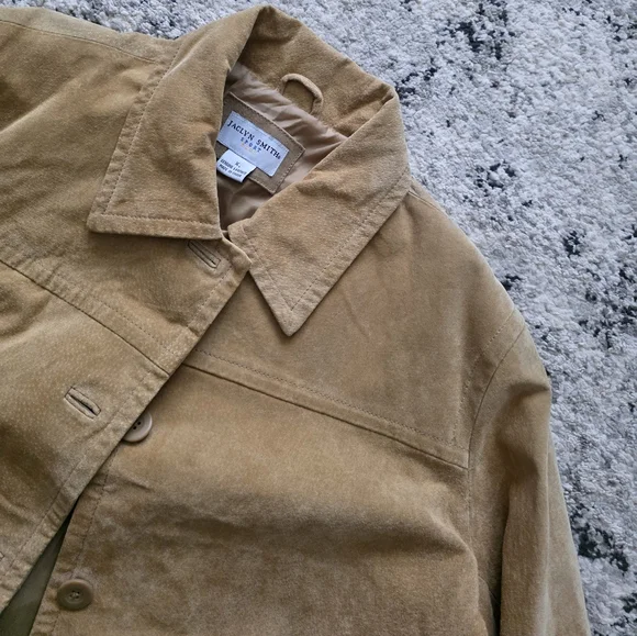 Vintage Suede Leather Jacket Jaclyn Smith Womens 0X Tan Western Chic Rodeo - Picture 2 of 8